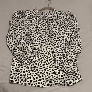 J Crew Women’s Black and White Polka Dot Blouse